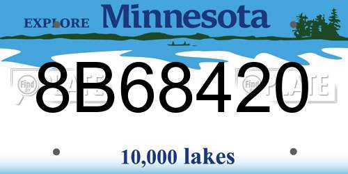 8B68420 Minnesota License Plate