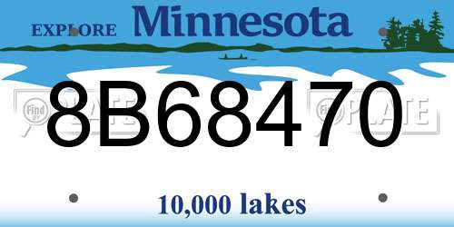 8B68470 Minnesota License Plate
