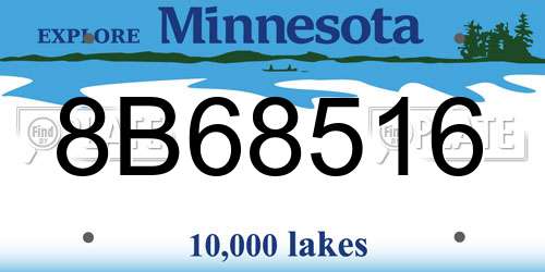 8B68516 Minnesota License Plate