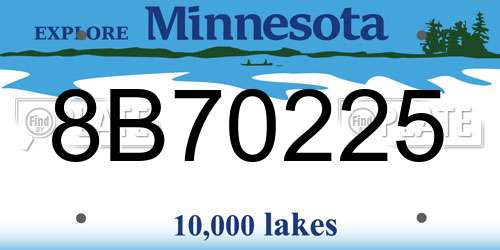 8B70225 Minnesota License Plate