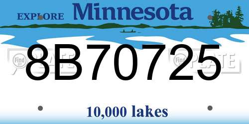 8B70725 Minnesota License Plate