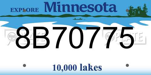 8B70775 Minnesota License Plate
