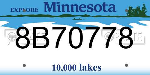 8B70778 Minnesota License Plate