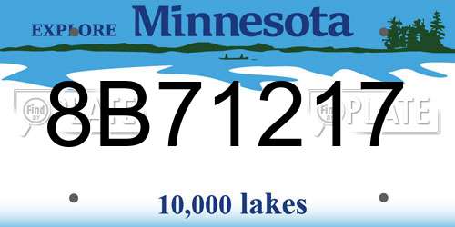 8B71217 Minnesota License Plate