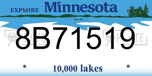 8B71519 Minnesota License Plate