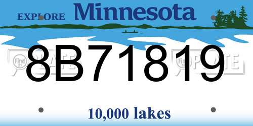 8B71819 Minnesota License Plate