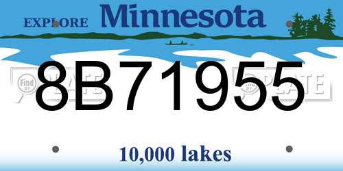 8B71955 Minnesota License Plate