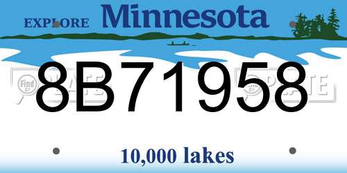 8B71958 Minnesota License Plate