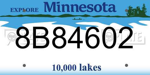 8B84602 Minnesota License Plate