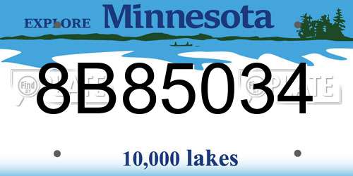 8B85034 Minnesota License Plate