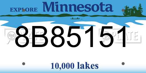 8B85151 Minnesota License Plate