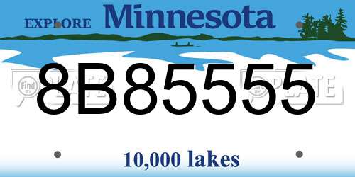8B85555 Minnesota License Plate