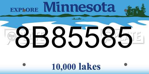 8B85585 Minnesota License Plate