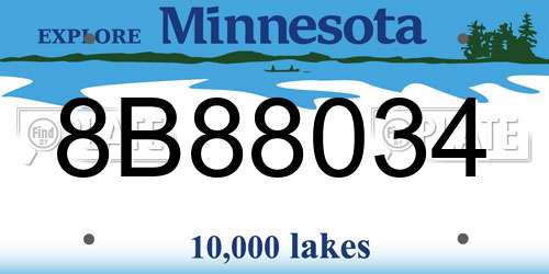 8B88034 Minnesota License Plate