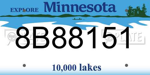 8B88151 Minnesota License Plate