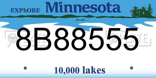 8B88555 Minnesota License Plate