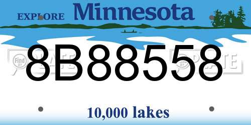 8B88558 Minnesota License Plate