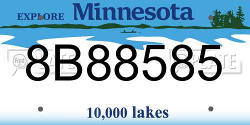 8B88585 Minnesota License Plate