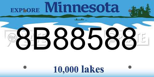 8B88588 Minnesota License Plate