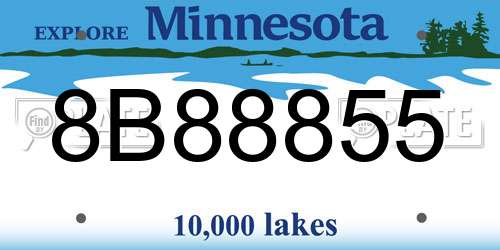 8B88855 Minnesota License Plate