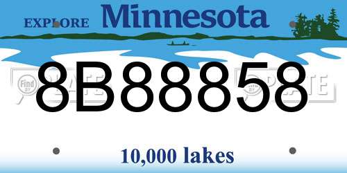 8B88858 Minnesota License Plate