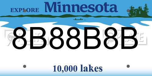 8B88B8B Minnesota License Plate