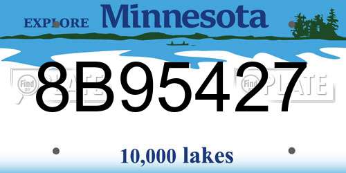8B95427 Minnesota License Plate