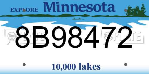 8B98472 Minnesota License Plate