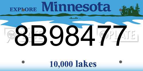 8B98477 Minnesota License Plate