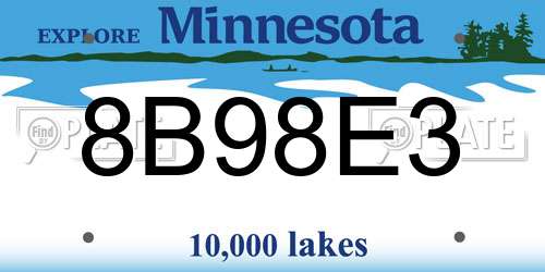 8B98E3 Minnesota License Plate