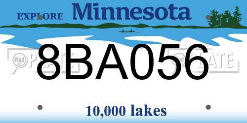 8BA056 Minnesota License Plate