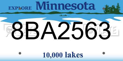 8BA2563 Minnesota License Plate