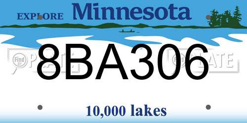 8BA306 Minnesota License Plate