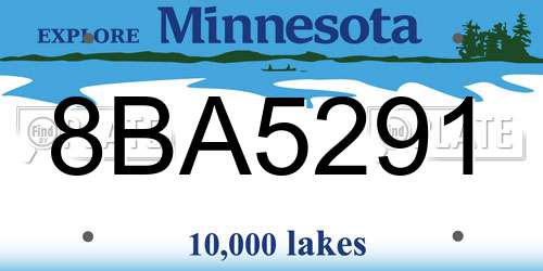 8BA5291 Minnesota License Plate