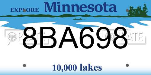 8BA698 Minnesota License Plate