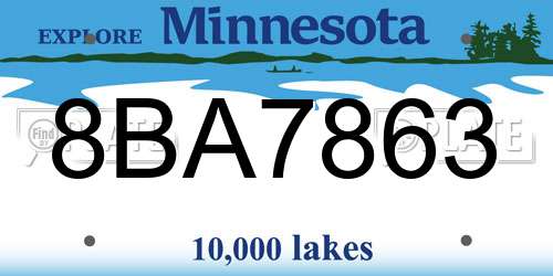 8BA7863 Minnesota License Plate
