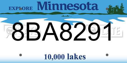 8BA8291 Minnesota License Plate