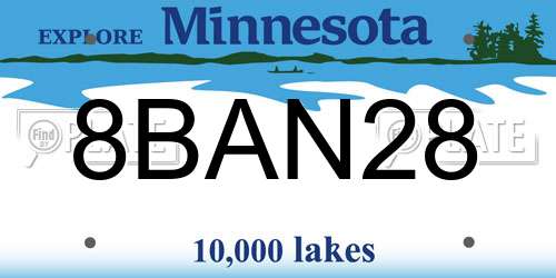 8BAN28 Minnesota License Plate
