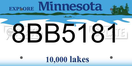 8BB5181 Minnesota License Plate