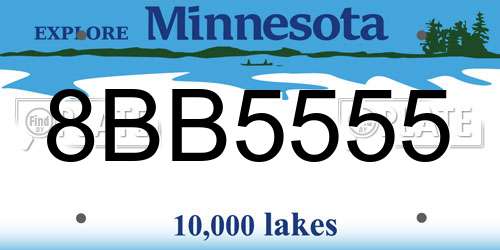 8BB5555 Minnesota License Plate