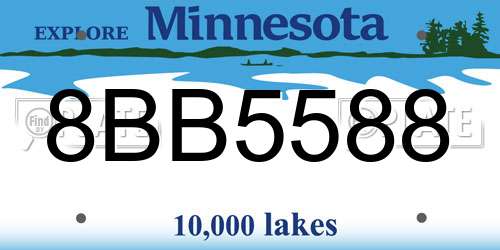 8BB5588 Minnesota License Plate