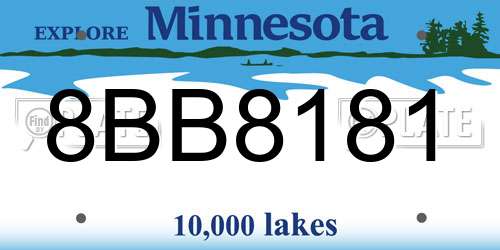 8BB8181 Minnesota License Plate