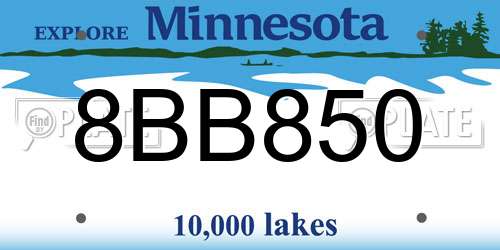 8BB850 Minnesota License Plate