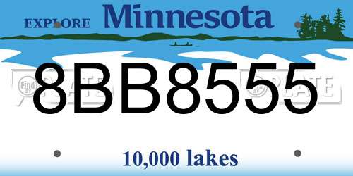 8BB8555 Minnesota License Plate