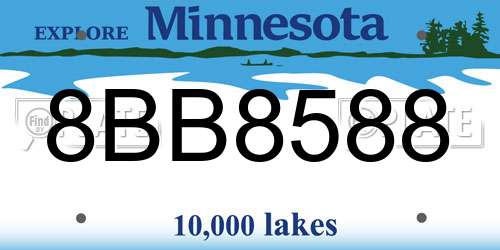 8BB8588 Minnesota License Plate