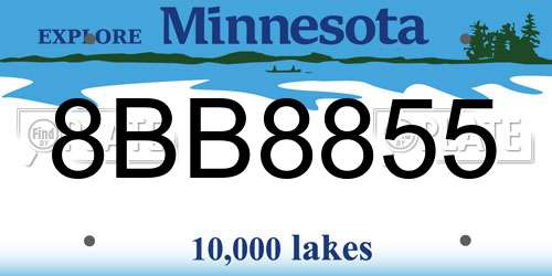 8BB8855 Minnesota License Plate