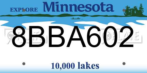 8BBA602 Minnesota License Plate