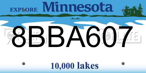 8BBA607 Minnesota License Plate