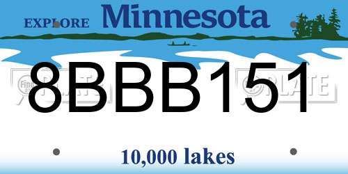 8BBB151 Minnesota License Plate