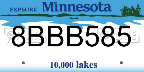 8BBB585 Minnesota License Plate